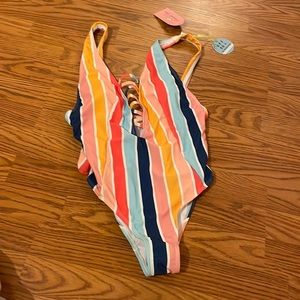Striped One-Piece Swimsuit